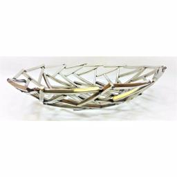 Heim Concept 15 in. Positano Round Nickel Plated Stainless Steel Serving Tray thumbnail 2