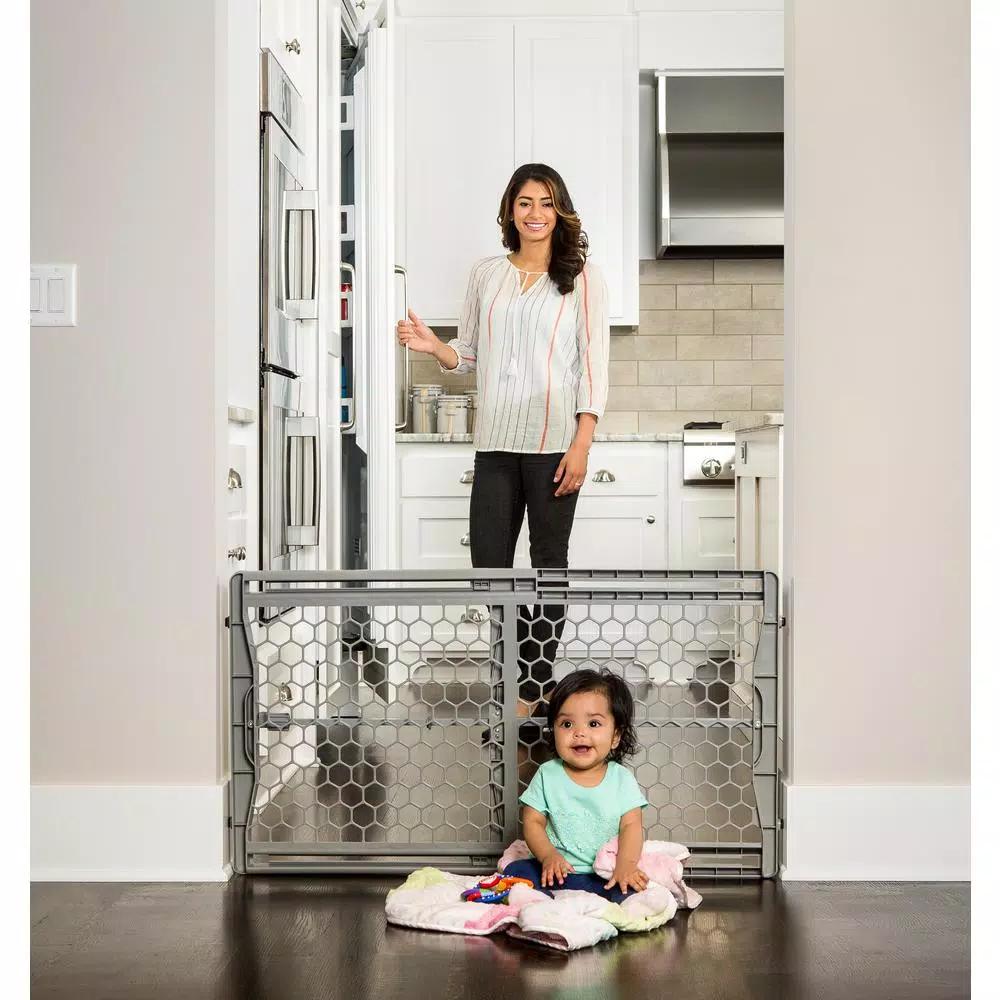 Regalo Expandable Plastic Pressure Mount Baby Gate, 23 in. Tall, Fits 28-42 in. Openings