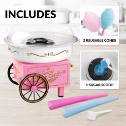 Nostalgia 450W Pink Cotton Candy Maker, Vintage Carnival Style Tabletop Machine thumbnail 3