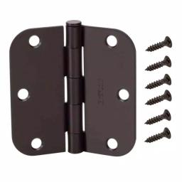 Everbilt 3-1/2 in. x 5/8 in. Radius Matte Black Smooth Action Butt Door Hinge, 3-Pack thumbnail 1