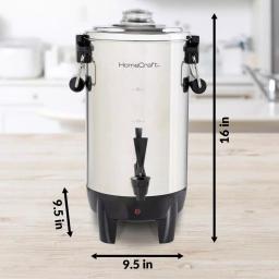 HomeCraft 30-Cup Stainless Steel Electric Coffee Urn with Reusable Filter thumbnail 7