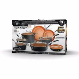 Gotham Steel Pro 13-Piece Hard Anodized Aluminum Ti-Ceramic Nonstick Cookware Set thumbnail 6