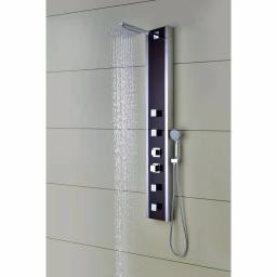 ANZZI 57 in. Monsoon Full Body Shower Panel System with Mahogany Deco-Glass & Chrome Trim thumbnail 7