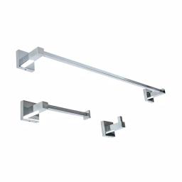 Italia Capri 3-Piece Polished Chrome Bathroom Hardware Set thumbnail 2