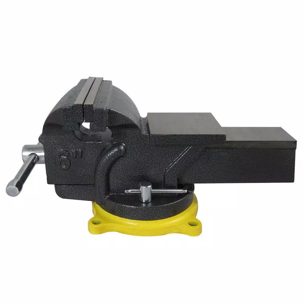 OLYMPIA 6 in. Single-Handed Operation Bench Vise with Swivel Base