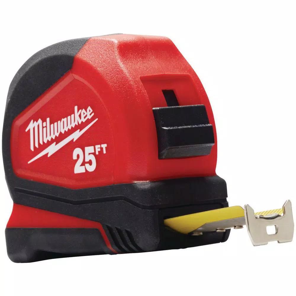 Milwaukee 25 ft. Compact Tape Measure and Jobsite Straight Scissors Set