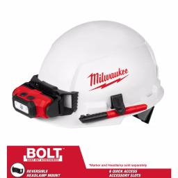 Milwaukee BOLT White Type 1 Class E Front Brim Hard Hat (12-Pack) thumbnail 4