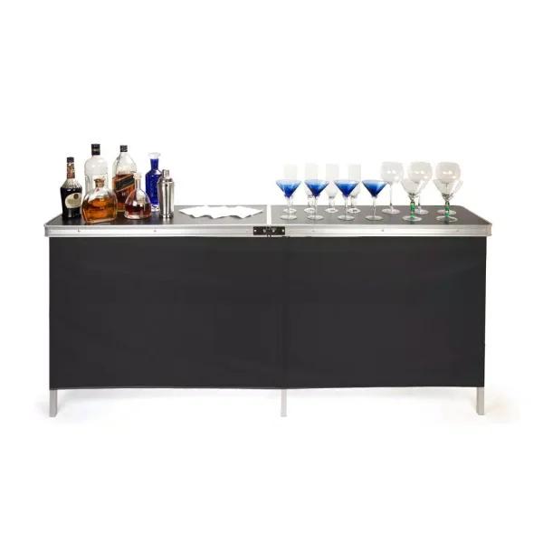 Trademark Innovations Portable Bar Table with 2 Skirts and Carrying Case