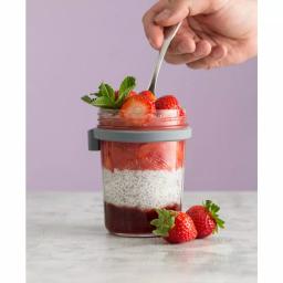 Kilner 0.35L Breakfast Jar Set - 2 Wide Mouth Glass Jars with Measuring Lid and Spoon thumbnail 5