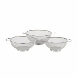 ExcelSteel Stainless Steel Fine Mesh Colander Set with Resting Base (Set of 3) thumbnail 2