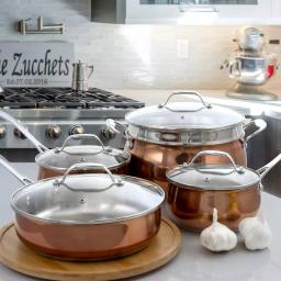 Oster Carabello 9-Piece Stainless Steel Nonstick Cookware Set with Copper Finish thumbnail 3