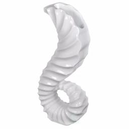 Uniquewise Large White Trumpet Horn Floor Vase - 31.5" Coastal Style Fiberglass Decor thumbnail 4