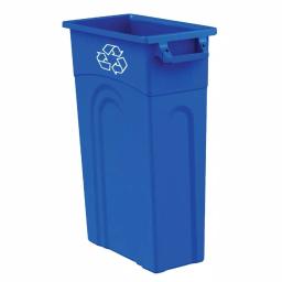 United Solutions 23 Gal. Blue Slim Recycling Highboy Waste Container thumbnail 1