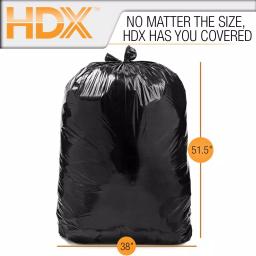 HDX 50 Gallon Extra Large Black Trash Bags, 1.1 Mil Thick, 100 Count thumbnail 3