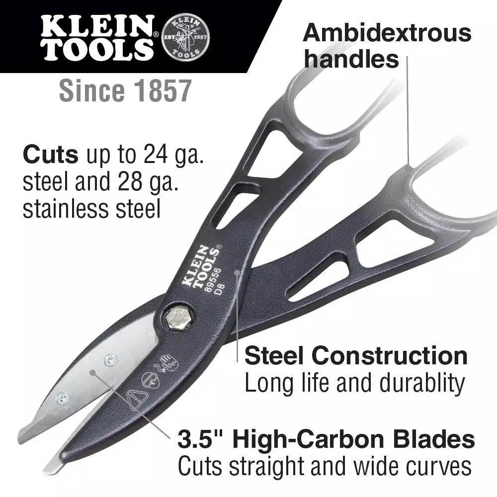 Klein Tools 12 in. Tin Snips with High-Carbon Steel Replaceable Blades