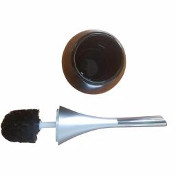 Unbranded Water Drop Ceramic Toilet Bowl Brush and Holder Set - Navy Blue thumbnail 3