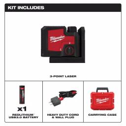 Milwaukee Green 3-Point Rechargeable Laser Level with REDLITHIUM USB Battery thumbnail 3