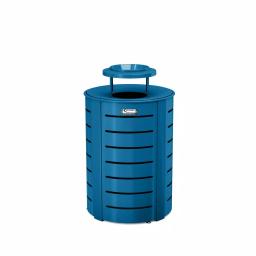 Suncast Commercial Suncast 35 Gal. Blue Metal Commercial Trash Can with Lid and Ash Receptacle thumbnail 2