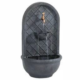 Sunnydaze Decor Messina Resin Lead Solar Outdoor Wall Fountain with Dual Pump Options thumbnail 1