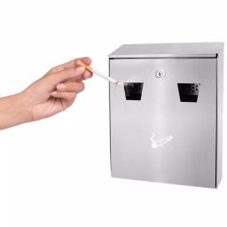 Alpine Industries Stainless Steel Wall Mounted Cigarette Disposal Station Outdoor Ashtray thumbnail 3