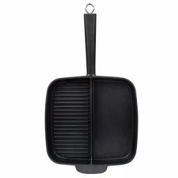 MasterPan 11 in. Cast Aluminum Nonstick Sectional Grill Pan with Split Section, Black thumbnail 2