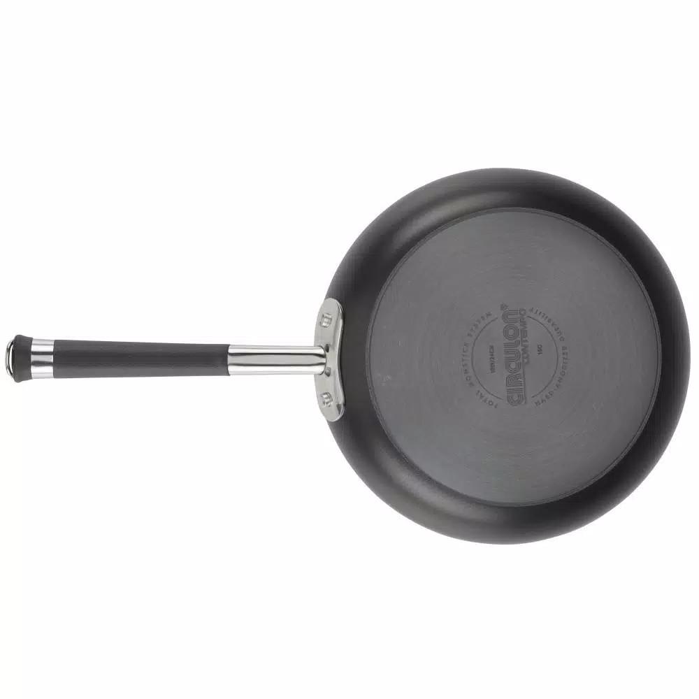 Circulon Contempo 11 in. Hard-Anodized Aluminum Nonstick Skillet with Lid, Black