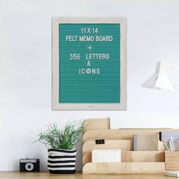 Stonebriar Collection Stonebriar Turquoise Felt Memo Board with White Wash Wood Frame thumbnail 6