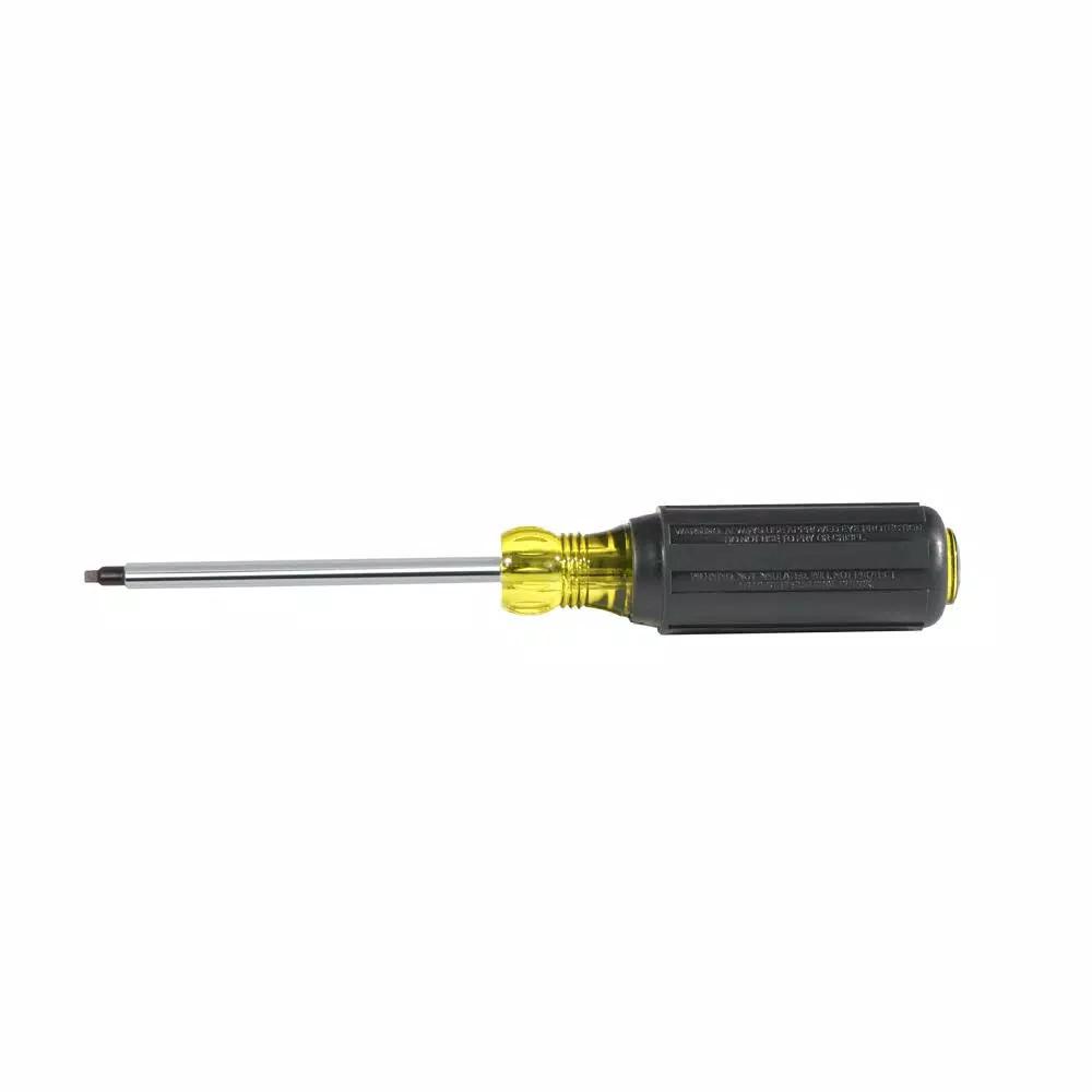 Klein Tools #2 Square Recess Robertson Tip Screwdriver with 4 in. Round Shank and Cushion Grip