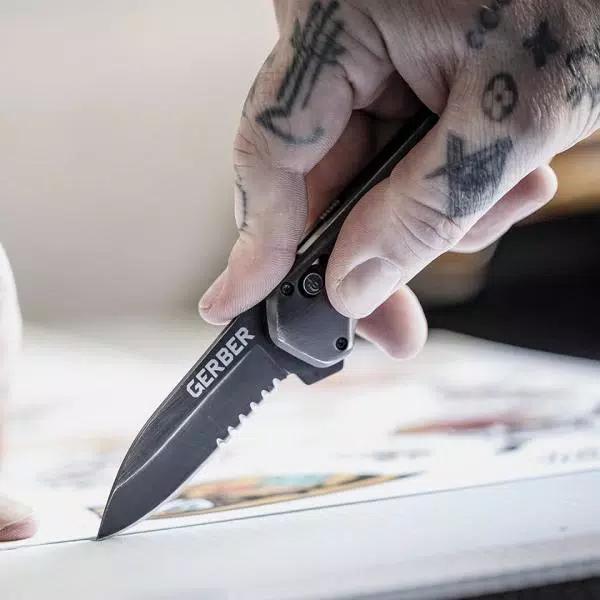 Gerber Highbrow Compact Assisted Opening Pocket Knife, 2.8 in. Drop Point Blade