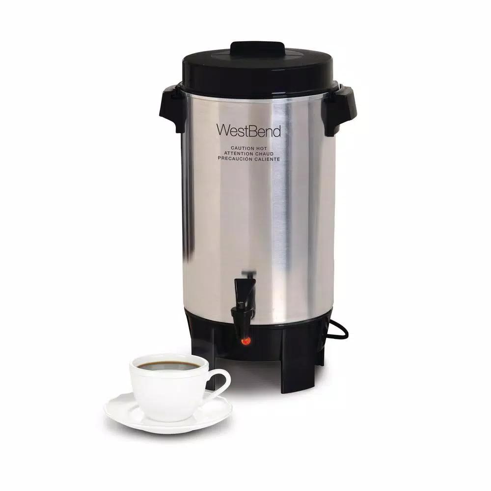West Bend 30-Cup Polished Aluminum Coffee Urn with Automatic Temperature Control