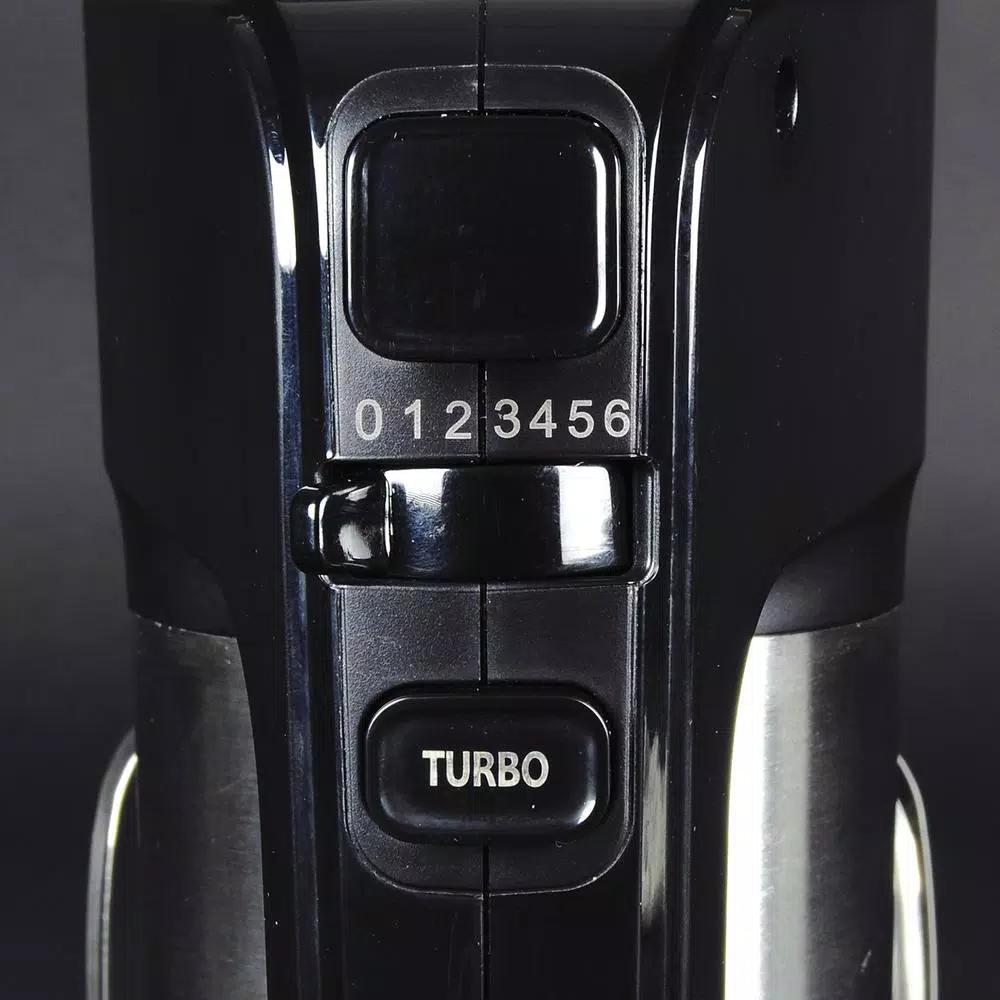 Total Chef 250-Watt 6-Speed Hand Mixer with Turbo Boost, Black/Silver