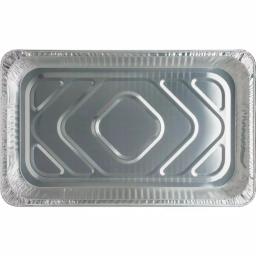 Genuine Joe Silver Aluminum 8.8 Qt. Full-Size Disposable Food Pans and Trays, 50 Count thumbnail 3