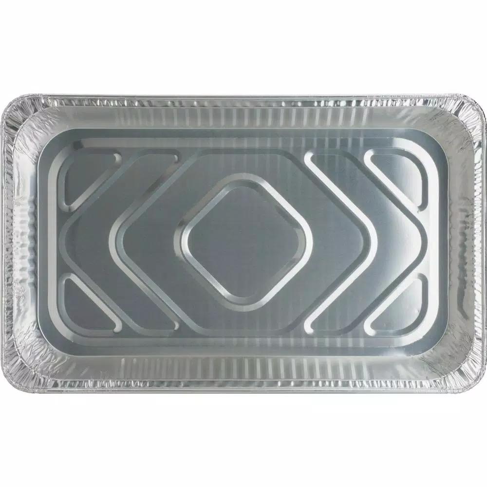 Genuine Joe Silver Aluminum 8.8 Qt. Full-Size Disposable Food Pans and Trays, 50 Count