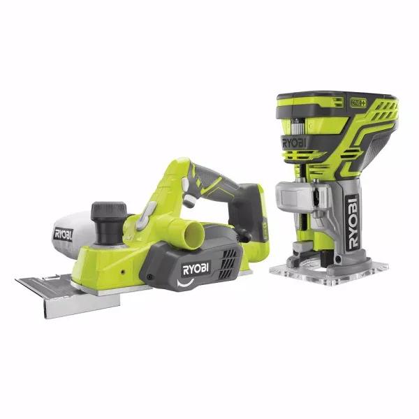 RYOBI 18V ONE+ Cordless 3-1/4 in. Planer and Fixed Base Trim Router Combo Kit (Tools Only)