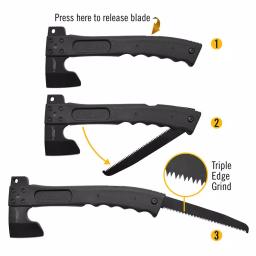 Camillus Camtrax 3-in-1 Hatchet, Folding Saw, and Hammer with Glass Filled Nylon Handle thumbnail 8