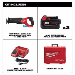 Milwaukee M18 FUEL ONE-KEY Reciprocating Saw Kit with Two 5.0 Ah Batteries and Charger thumbnail 2