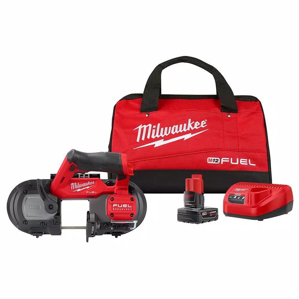 Milwaukee M12 FUEL 12V Cordless Sub-Compact Band Saw Kit with 4.0 Ah Battery and Charger