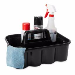 Rubbermaid Commercial Products Rubbermaid Deluxe Black Plastic Carry Caddy for Cleaning Supplies and Tools thumbnail 4