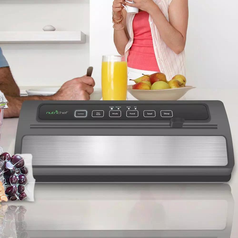 NutriChef Automatic Electric Vacuum Sealer with Reusable Bags and Roll Cutter