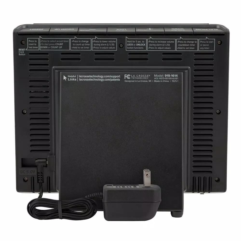La Crosse Technology Digital LED Countdown and Count-Up Timer with 4-Inch Red Display and 12 ft. Power Cord