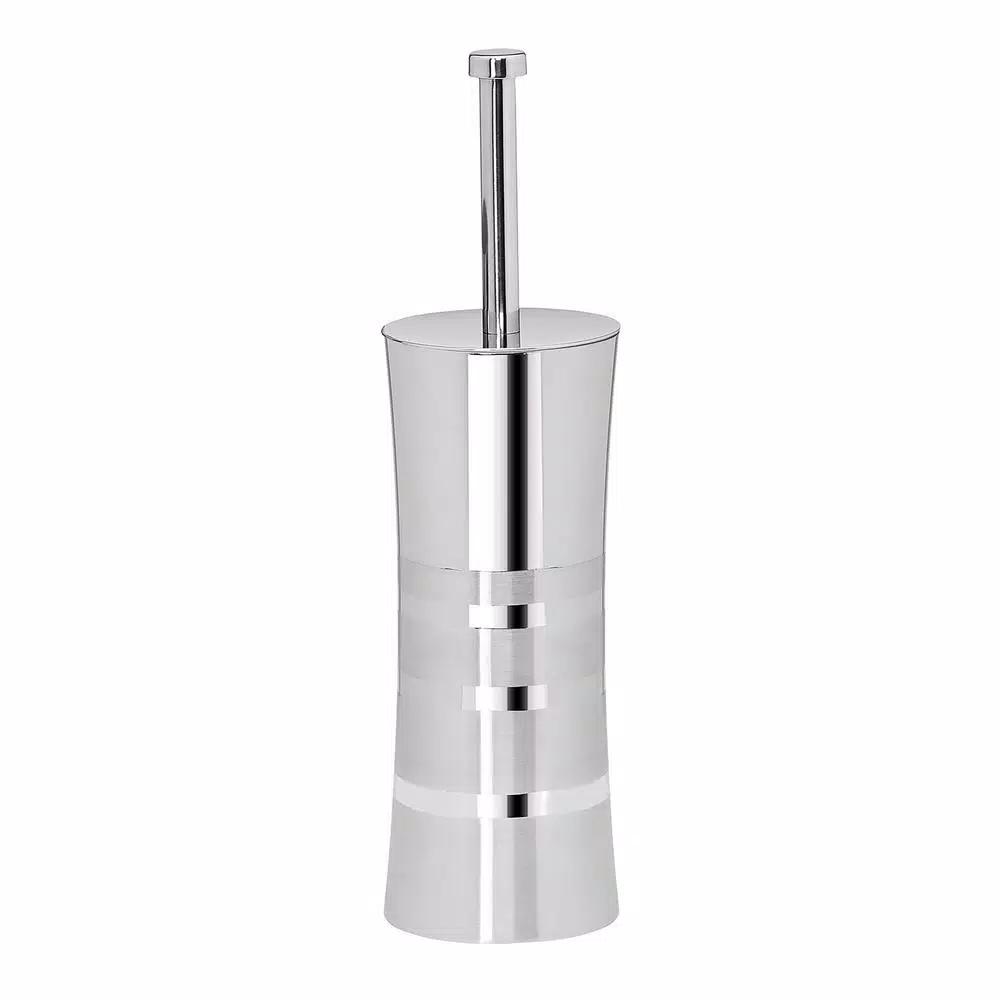 Bath Bliss Stainless Steel Toilet Brush and Holder Set with 2-Tone Curved Body