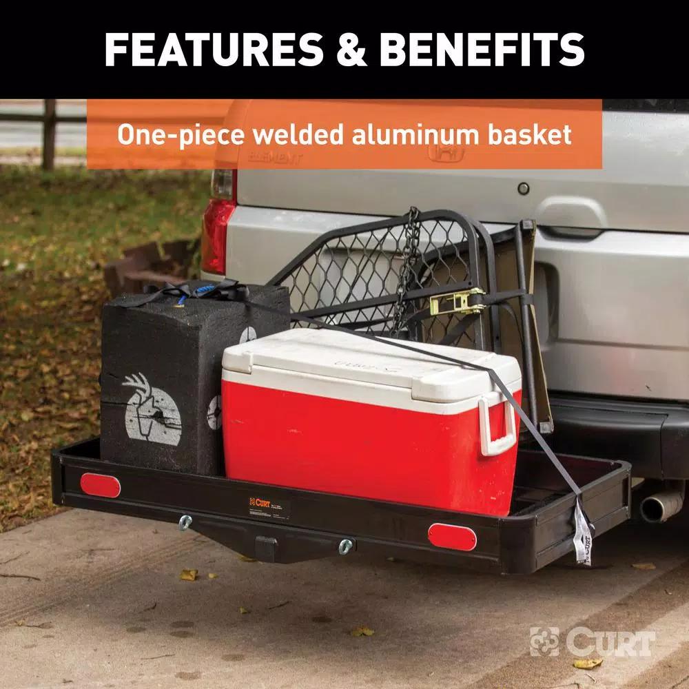 CURT 500 lb. Capacity Aluminum Basket Style Hitch Cargo Carrier, 2 in. Receiver, 49 in. x 22 in.