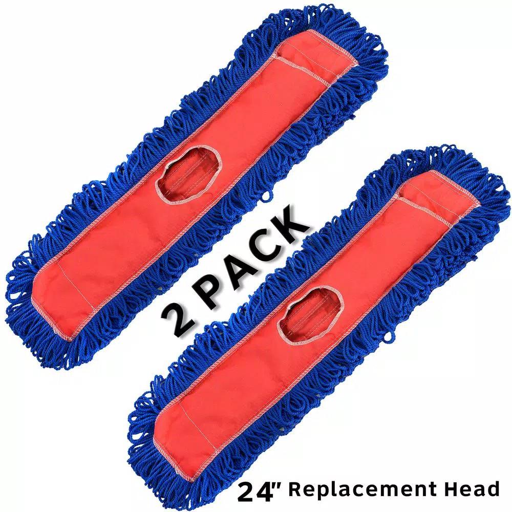 Alpine Industries 24 in. Microfiber Dust Dry Mop Replacement Head, 2-Pack