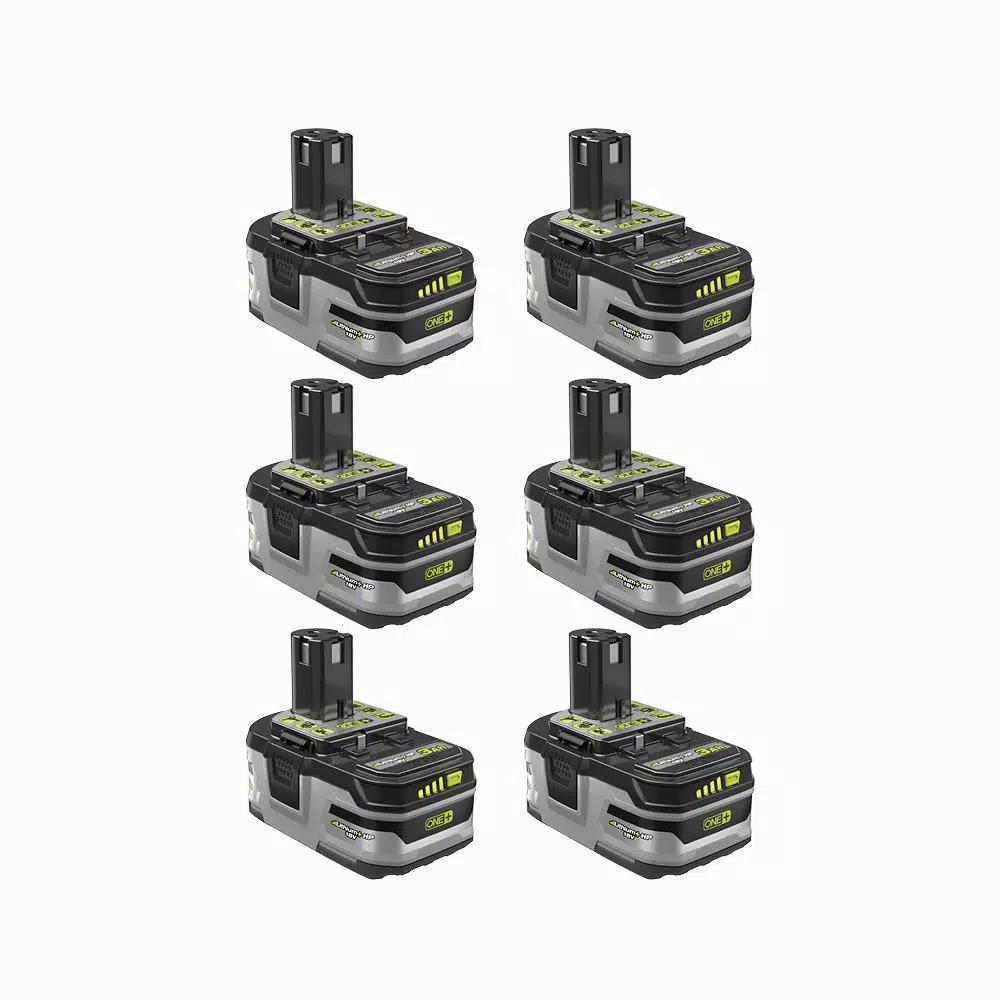 RYOBI 18V ONE+ LITHIUM+ HP High Capacity 3.0 Ah Lithium-Ion Battery 6-Pack