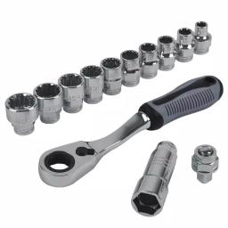 KING 13-Piece Pass-Through Spline Socket Set with 72-Tooth Reversible Ratchet thumbnail 2