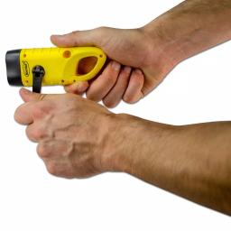 Mayday Hand Crank Flashlight with Solar Panel and Clip, Yellow thumbnail 3