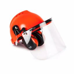 TR Industrial 5-in-1 Forestry Safety Helmet with Hearing Protection and Visors, Orange thumbnail 3