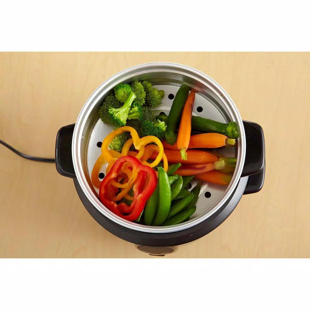 IMUSA 20-Cup Stainless Steel Rice Cooker with Non-Stick Interior and Steamer Insert