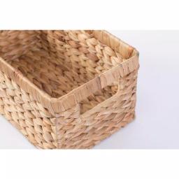 Vintiquewise Natural Water Hyacinth Rectangular Storage Bin Basket with Cutout Handles thumbnail 5