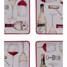 Certified International Napa 9 in. 2-Tier Multicolored Ceramic Wine Themed Serving Tray thumbnail 2